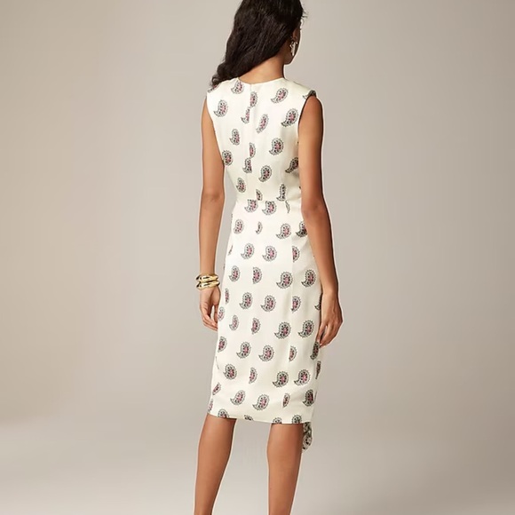 J.Crew Faux-wrap midi dress in paisley size 4 NWT - Picture 4 of 7